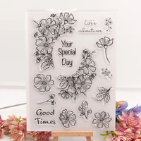 flower special day clear stamps for diy scrapbooking card fairy transparent rubber stamps making photo album crafts decor