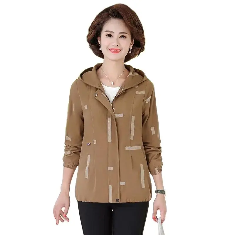 

Casual Coat Womens Short Trench Toat Spring And Autumn Korean Version Of Loose And Noble Middle-aged Mothers Thin Upper Garment