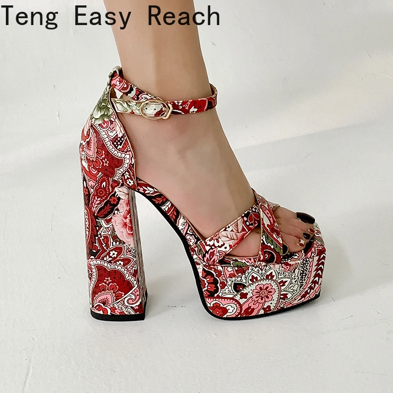 

Женские туфли на высоком каблуке, шелковые туфли-лодочки на платформе с пряжкой, свадебные туфли на высоком устойчивом каблуке, размер 43, ве...