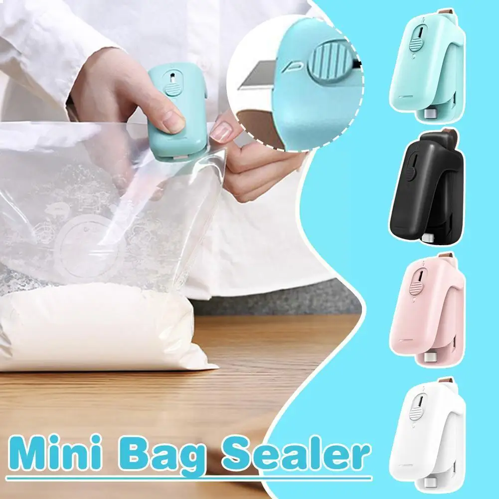 Mini Heat Sealer Bag Sealer Bag Sealing Machine Kitchen Food Bag Tool Snacks Handheld Fruits Storage Household Clips S7R1