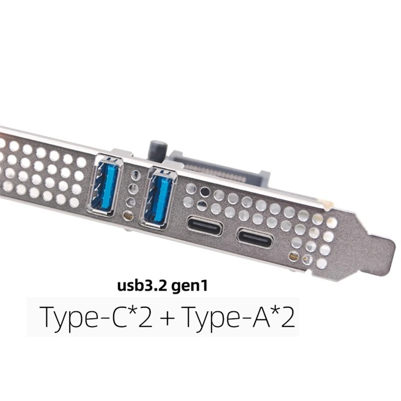 Тип C USB 3.2 Gen1 5 Гбит/с Адаптер карты PCIE Плата PCI Express 2 порта A + Xtype-C/USB3.2 Карта