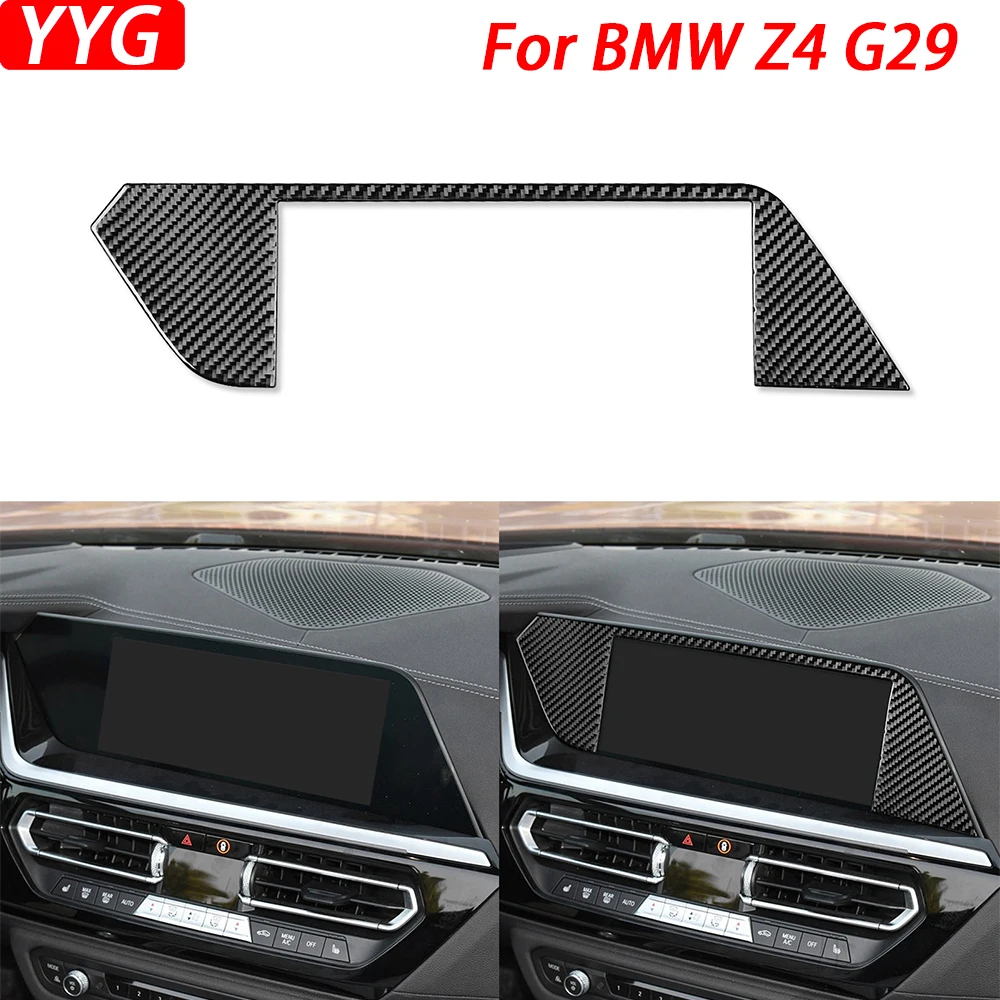 

Для BMW Z4 G29 2019-22, Центральная панель навигационного экрана из углеродного волокна, декоративная крышка, аксессуары для украшения интерьера автомобиля, наклейка