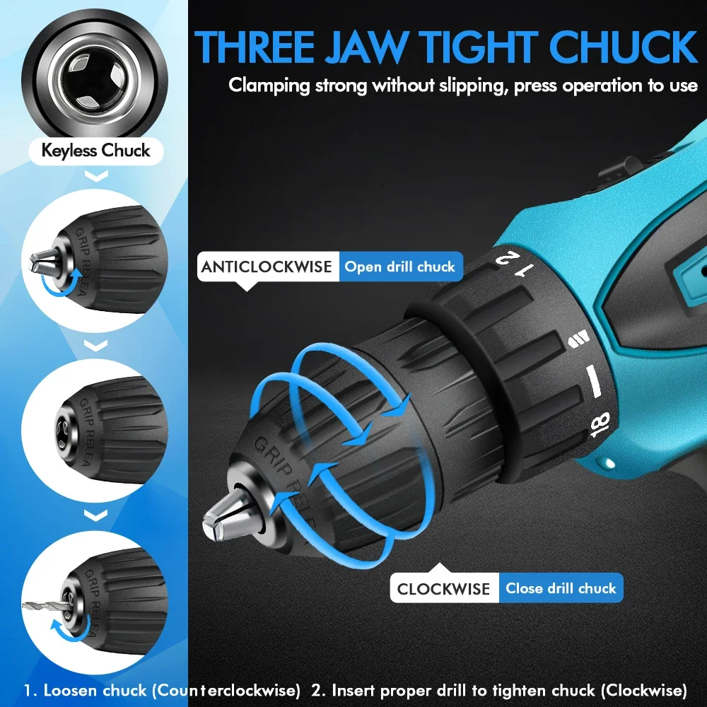 Беспроводная Электрическая Дрель С Перезаряжаемой Литиевой Батареей Домашний