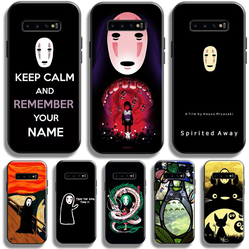 

Spirited Away Totoro No Face Man Phone Case For Samsung Galaxy S10 S10 Plus S10 Lite S10E Samsung S10 5G Silicone Cover Black