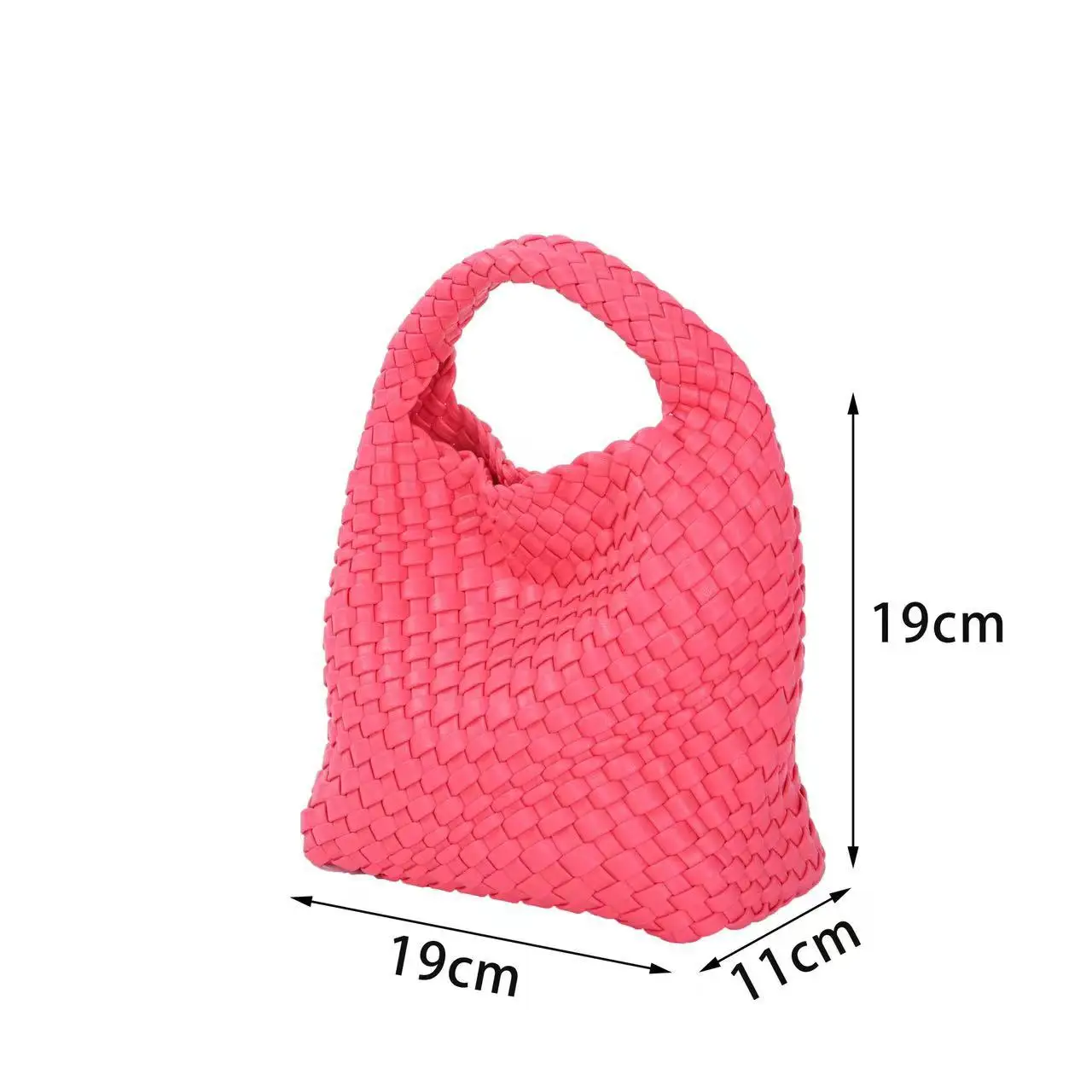 Rejolly Women Vegan Leather Hand-Woven Tote Handbag Fashion Shoulder Top-handle Bag All-Match Underarm Bag with Purse