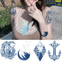 juice lasting ink tattoos body art waterproof temporary tattoo sticker simple fox lines tatoos arm fake waves moon tatto women