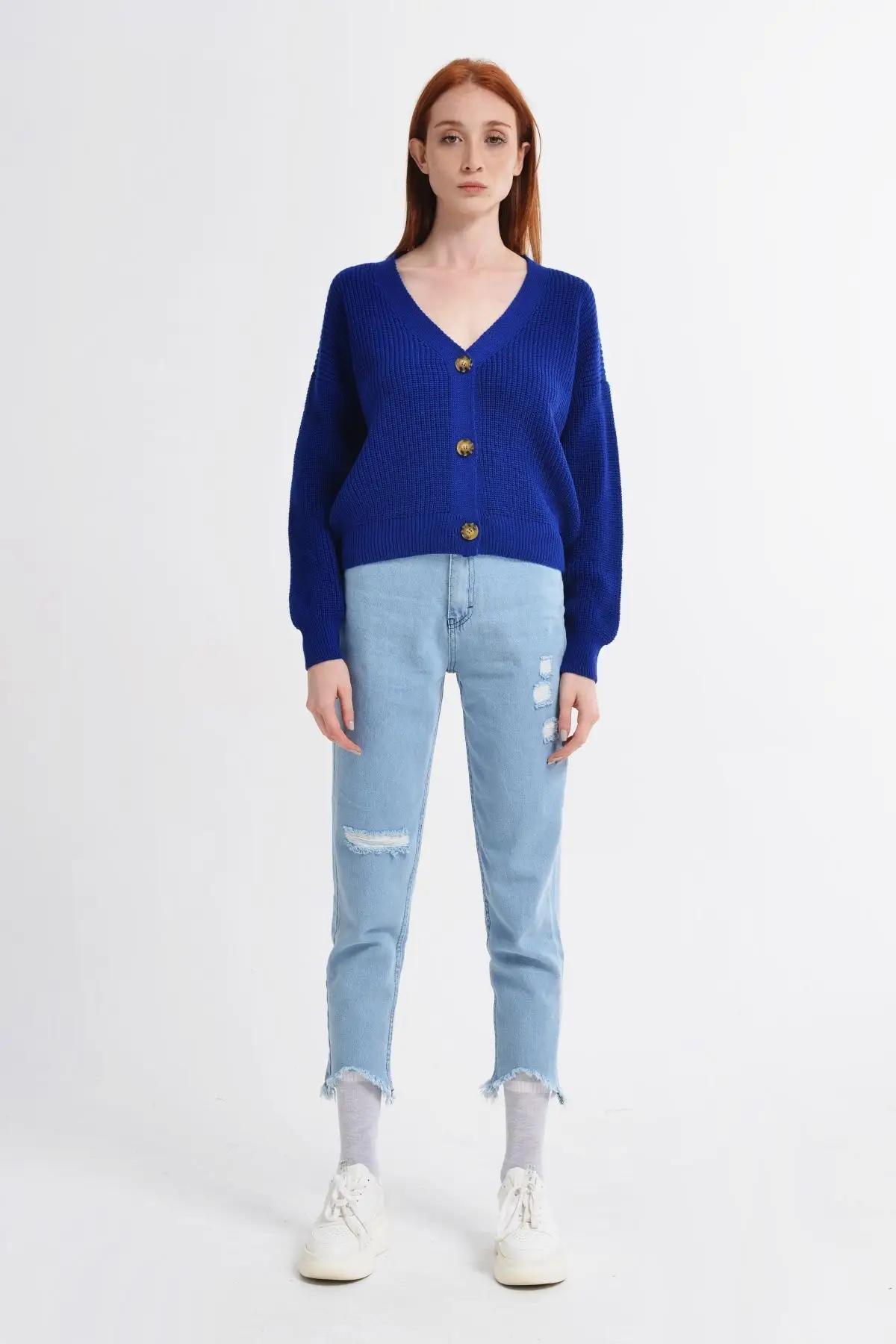 

Women's Cardigan Braided Braided Short Jacket Sax Casual Knitted Quality Fashion Cardigan Sweaters Loose Sweater Sweater Sweater Sweater