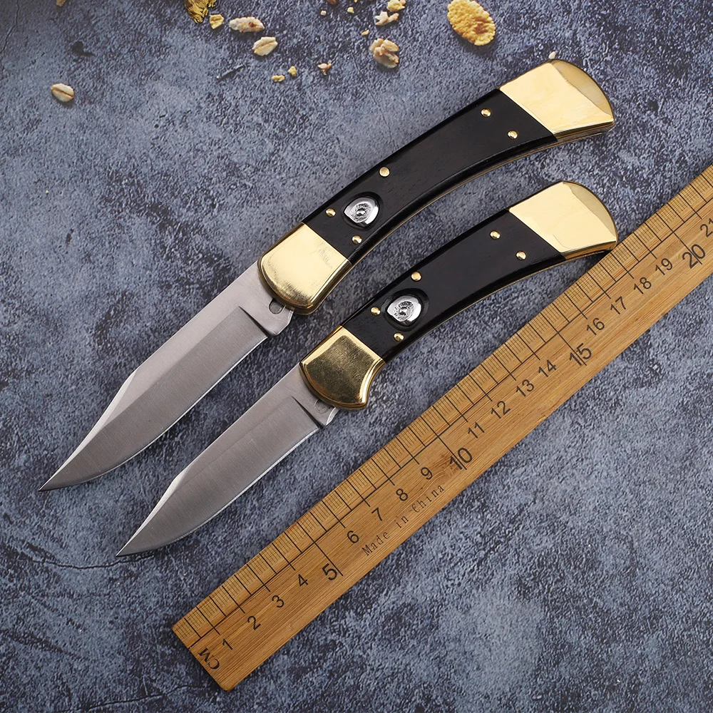 Складной нож из латуни с деревянной ручкой 440C | Инструменты