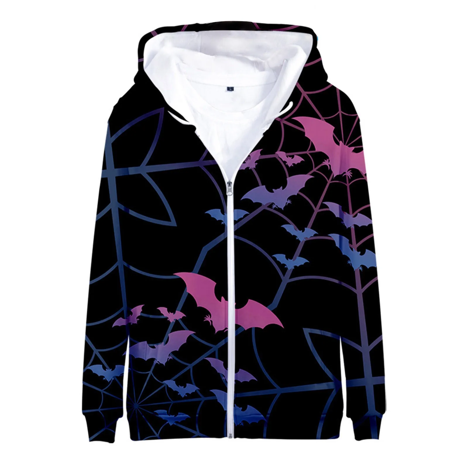 

Мужская толстовка с капюшоном, Повседневная Свободная Толстовка с длинным рукавом и 3D-принтом «летучая мышь»