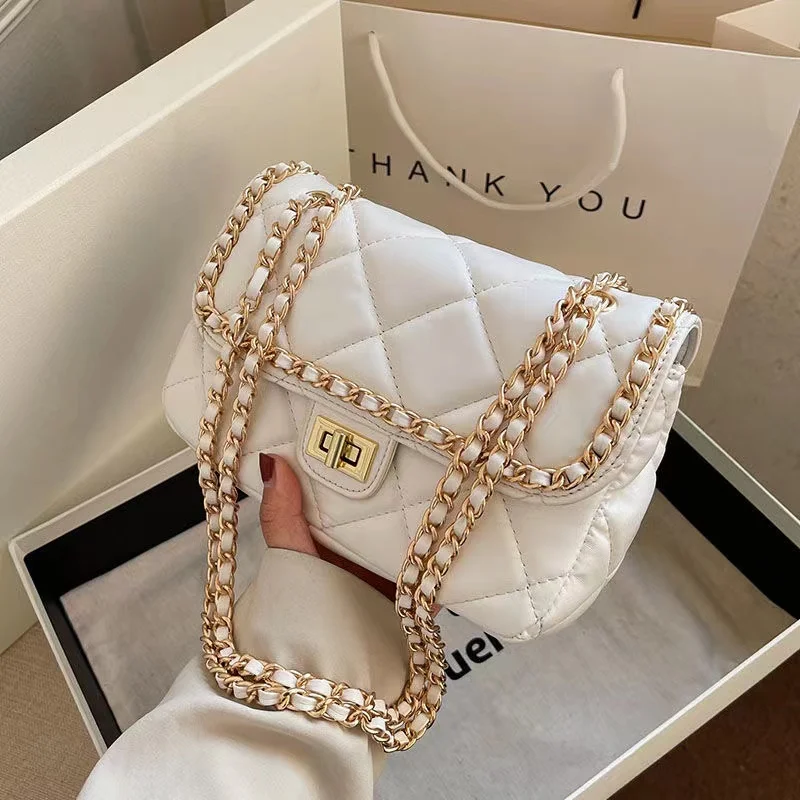 

Diamond Pattern Handbags for Women Chain Luxury Designer Handbag Pu Leather Crossbody Bags Fashion Women's Bag 2022 Trend Purse