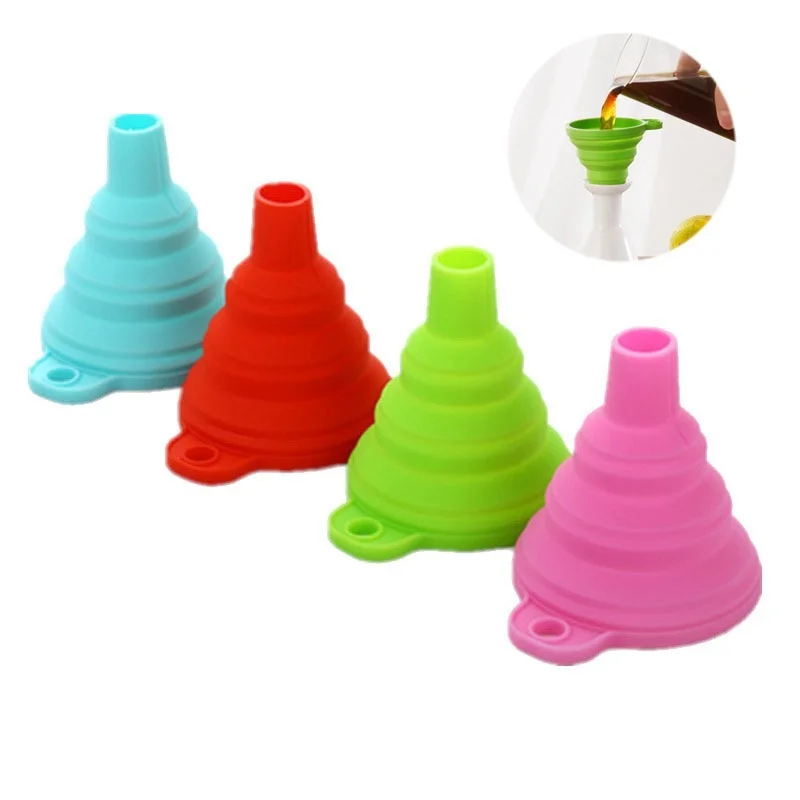 

Mini Foldable Funnel Silicone Collapsible Funnel Folding Portable Funnels Be Hung Household Liquid Dispensing Kitchen Tools