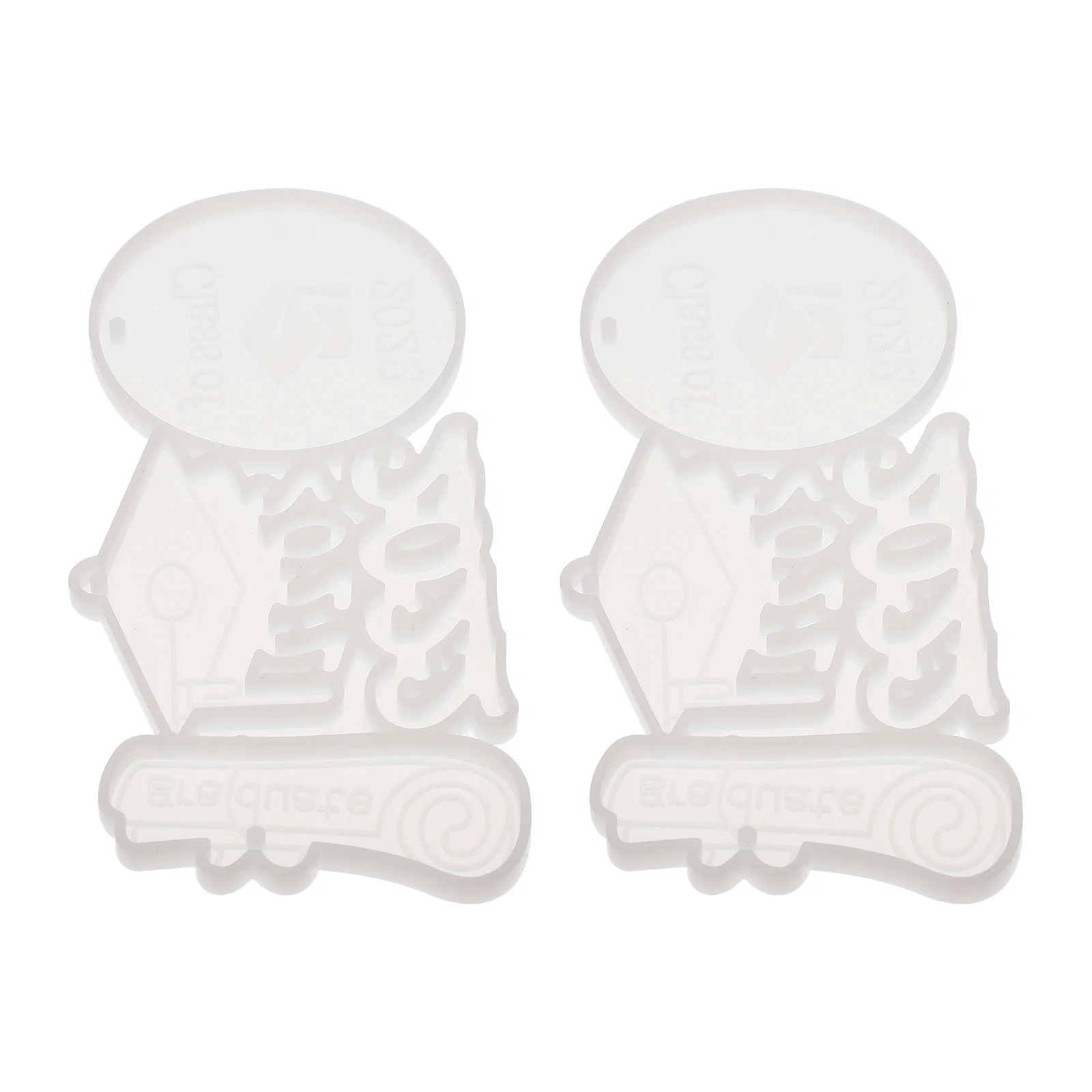 

2 Pcs Graduation Keychain Silicone Mold Key Chain Pendant Mold Key Ring Casting Mold