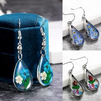 2022 vintage dried flower unusual earrings for women colorful personality accessories retro party jewelry female surprise gift