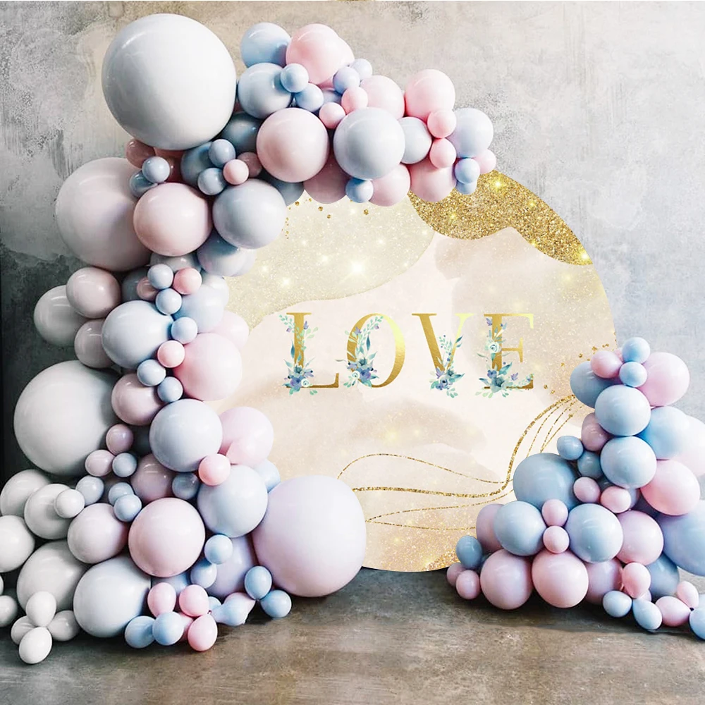 

Золотая мраморная текстура блестящий синий цветок Любовь Свадебный фон круглый фотографический Баннер фотография фон