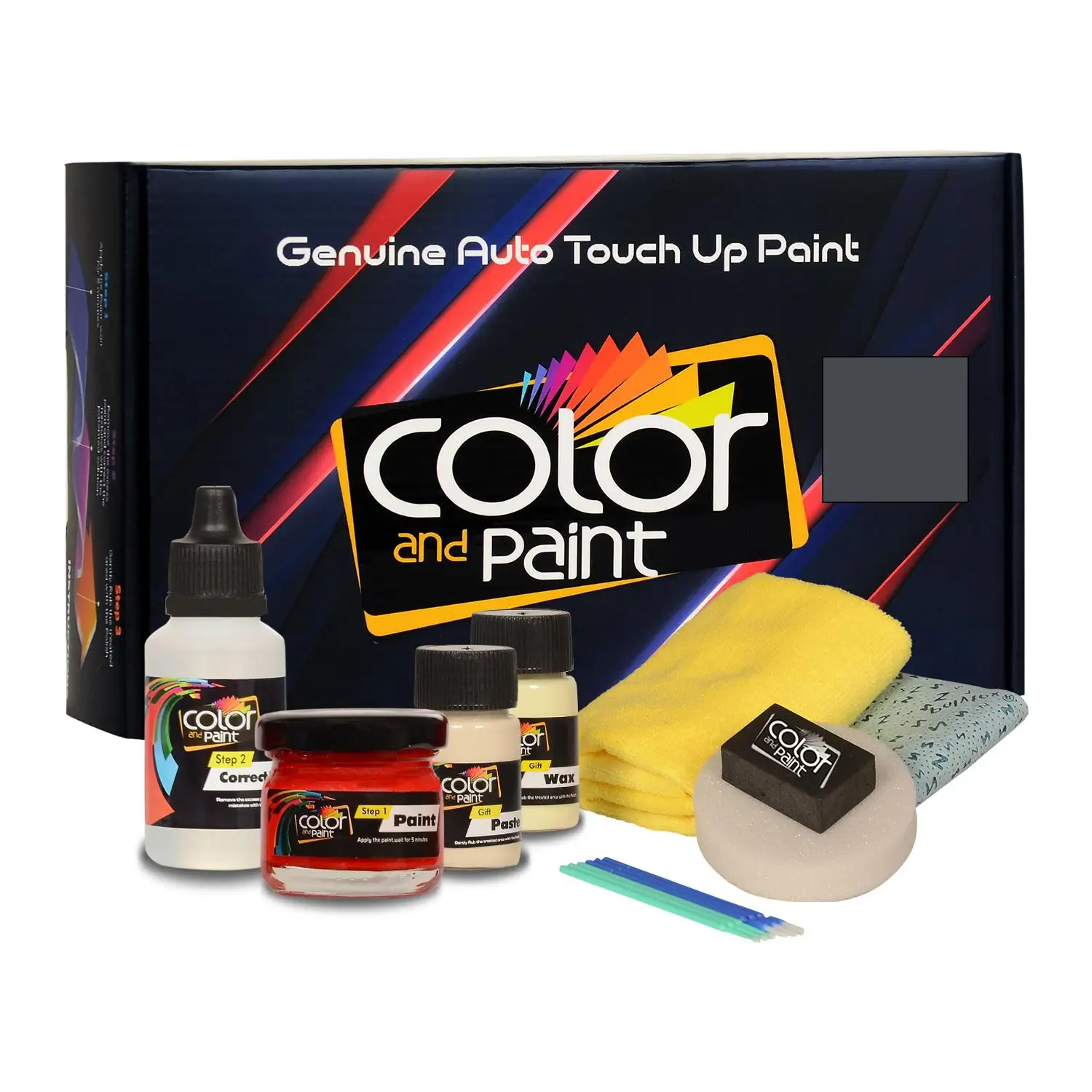 

Color and Paint compatible with Audi Automotive Touch Up Paint - DARK CHROME PEARL MET MATT - LRU6 - Basic Care