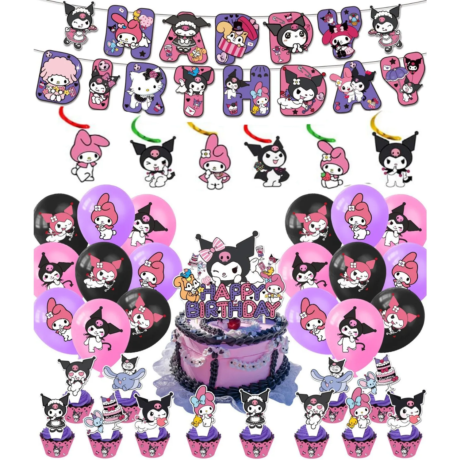 Куроми мультфильм аниме тема одноразовые товары для вечеринок детские баннеры