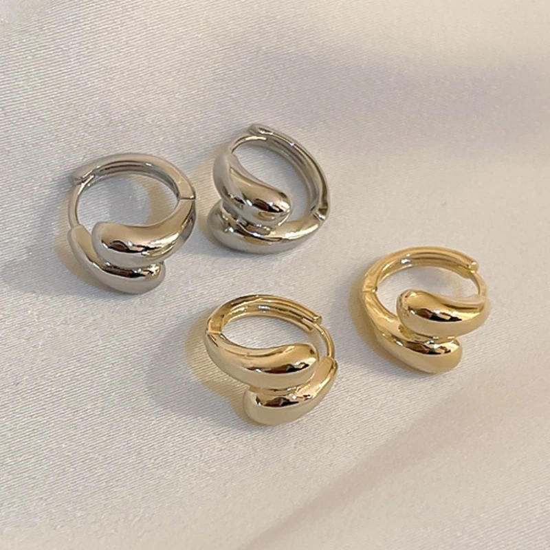 

KAITIN Genuine Gold Earrings for Women Electroplating Minimalist Geometric Fashion Light Luxury Simple Earrings Wholesale