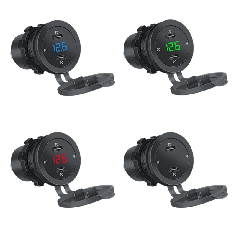 

12V 24V Twin Type-C Car QC3.0 PD40W Fast Socket Power Socket
