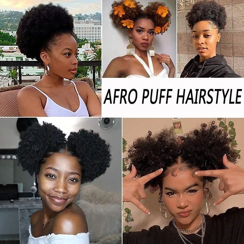 Афро-пушистый хвостик на шнурке короткие парики модный афро-пушистый хвост для