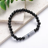 new trend black bead natural colored emperor stone spacer beads bracelet 6mm yoga elastic bracelets for women fashion jewelry