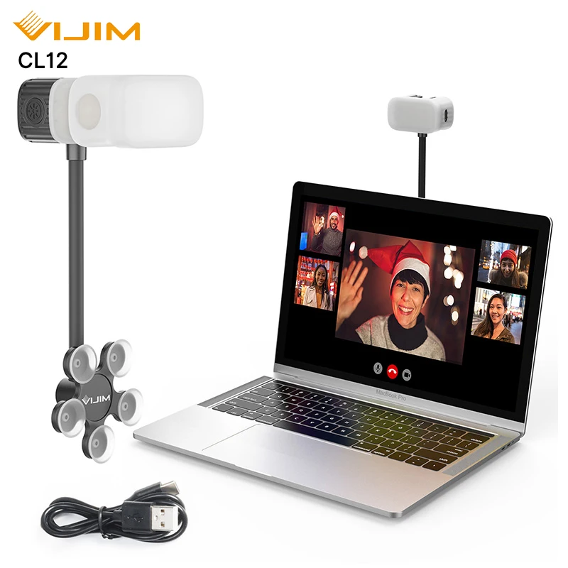 

VIJIM CL12 Mini LED Video Light Conference Light With Suction Cups For Laptop Tablet 2W 5600K Photo Light Lamp