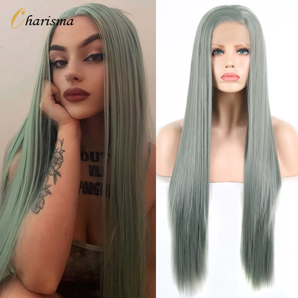 Харизма синтетический парик на сетке спереди черный белый хайлайтер парики для