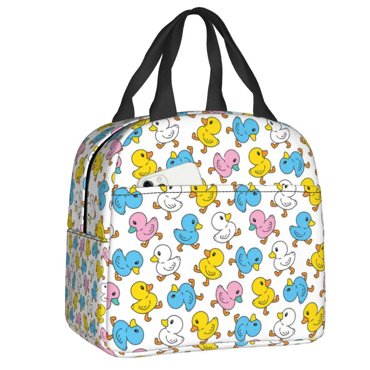 

Красочный мультяшный резиновый Портативный Ланч-бокс для женщин, герметичный термоохладитель, изолированный Ланч-бокс для офиса и работы