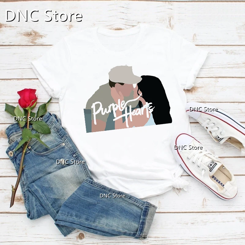 

fashion femme Tshirt New Movie Purple Hearts Graphic Print Women T-Shirts sumeer Retro Tshirt Harajuku Casual Tshirt women Tops