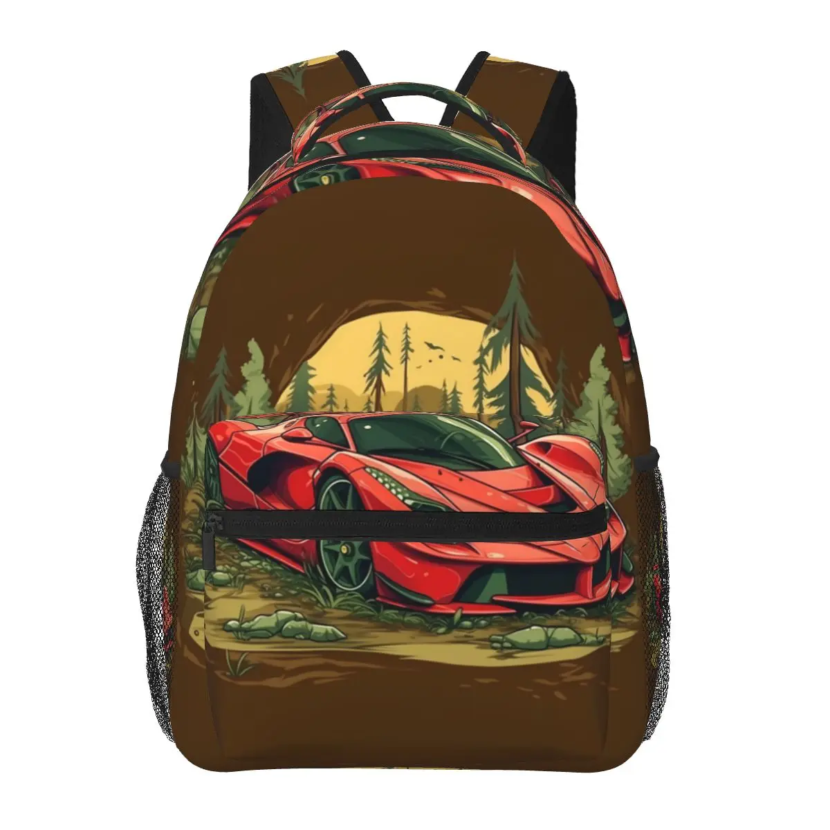 

Страстный спортивный рюкзак с машинкой, Мультяшные рюкзаки в натуральном стиле для колледжа, милые школьные ранцы для мальчиков, дизайнерс...