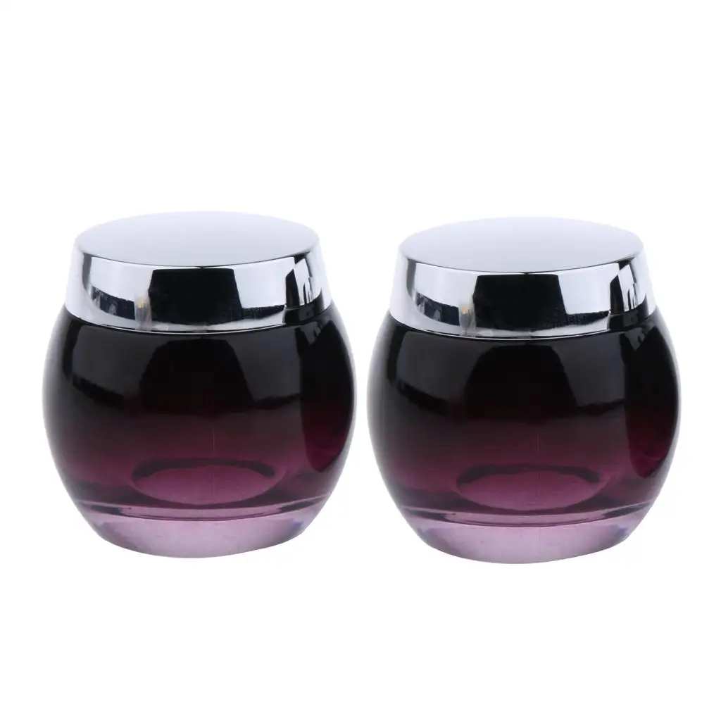 

Pack of 2 Glass Bottle Cosmetic Jar Container Fit for Home, Travel, Beauty Salon, Shop or Others
