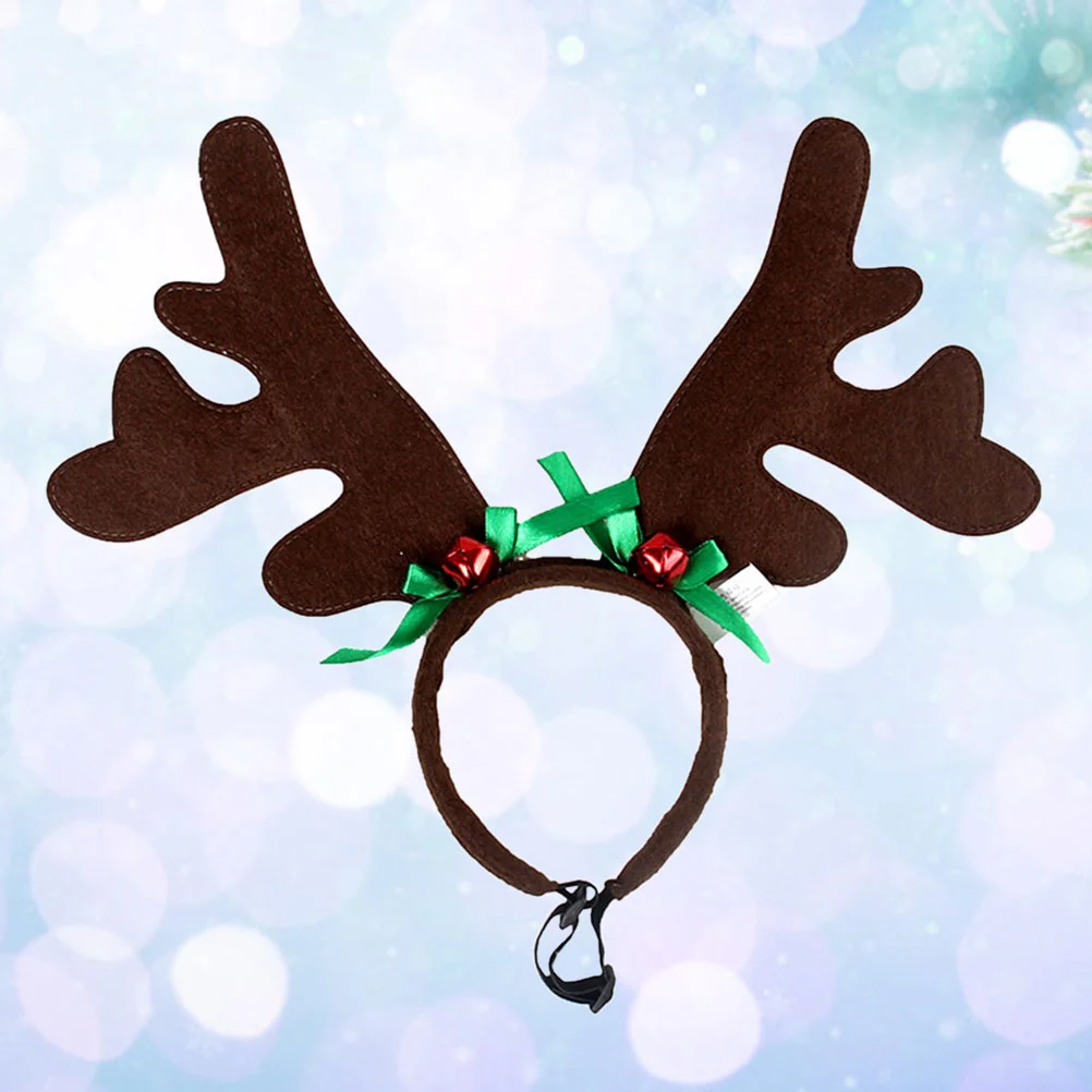 

1pcs Antler Decor Headband Christmas Bowknot Decor for Cat Dog