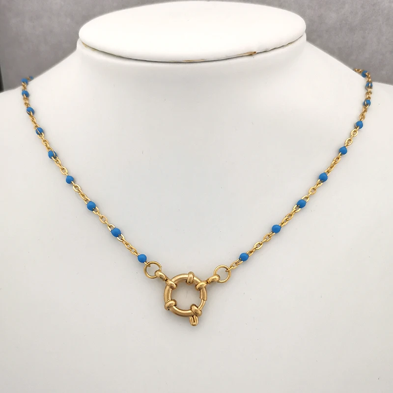 Золотая Цепочка В Стиле Бохо С Эмалированными Бусинами Радужная Застежка Пряжка