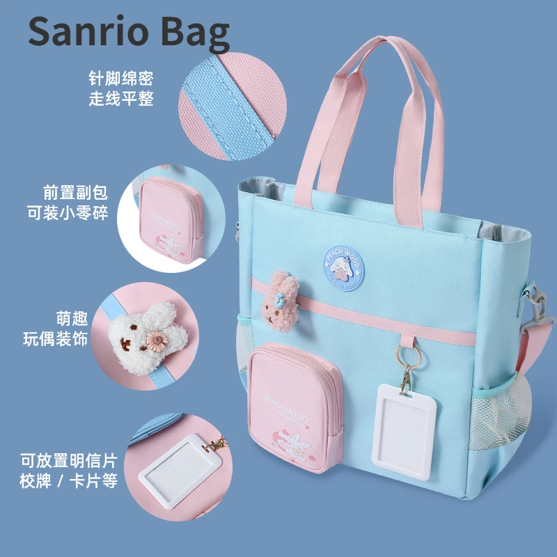 

Sanrio Cinnamoroll Y2K аниме кавайная школьная сумка для девочек, Женская милая сумка на плечо в стиле Харадзюку, Вместительная женская сумка, 35 см