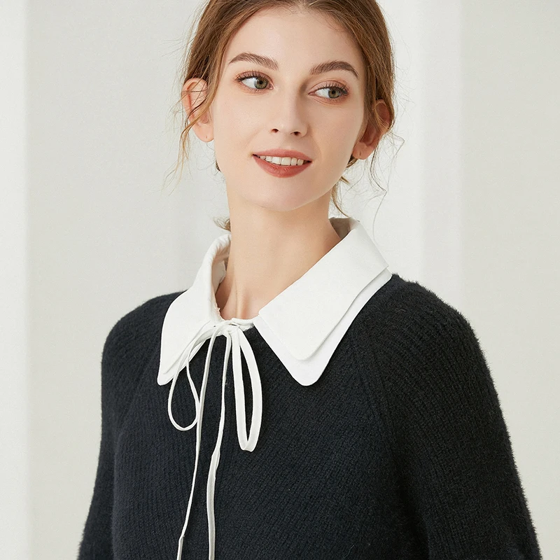 

Женская шифоновая блузка с имитацией воротника, винтажный съемный воротник рубашки, ложный воротник с лацканами, блузка, топ, женские аксес...