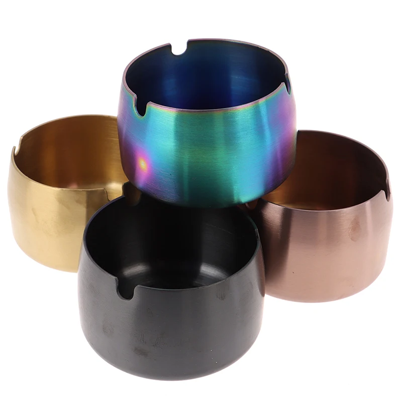 

Креативные устойчивые к высоким температурам пепельницы из нержавеющей стали круглая гостиная стол офисный стол Коробка для хранения пепе...