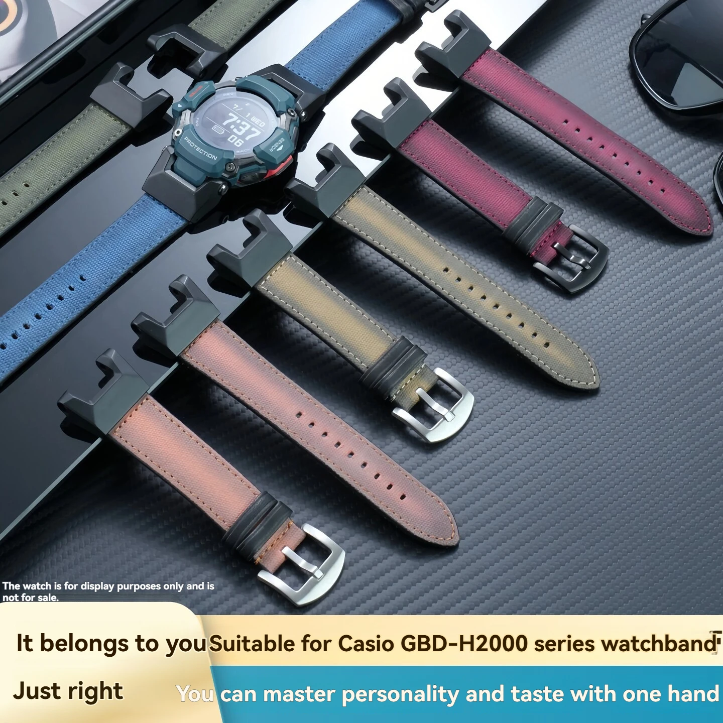 Фото Нейлоновый ремешок для часов GBD H2000 для Casio G-SHOCK 3515 GBD-H2000-1A/1B/2/1A9, модифицированный холщовый ремешок для часов, спортивный браслет для занятий спортом на открытом воздухе №1