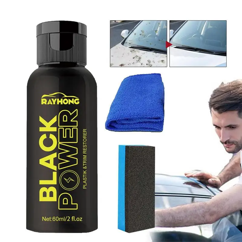 

Black Car Trim Restorer Plastic Leather Restorer Car Cleaning Products Auto Polish Coating For Cars Refurbishment Resists Water