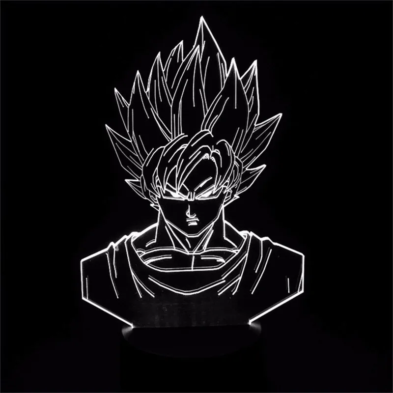 Фигурка Naa Dragon Ball Z Goku Super Saiyan 3D лампа светодиодный ночник фигурка Vegeta Jiren Broly 7