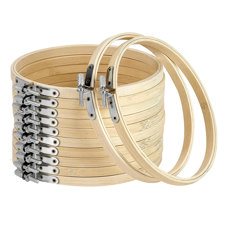 

12 Pieces 6 Inch Wooden Circle Cross Stitch Hoop Ring For Embroidery ,Decoration