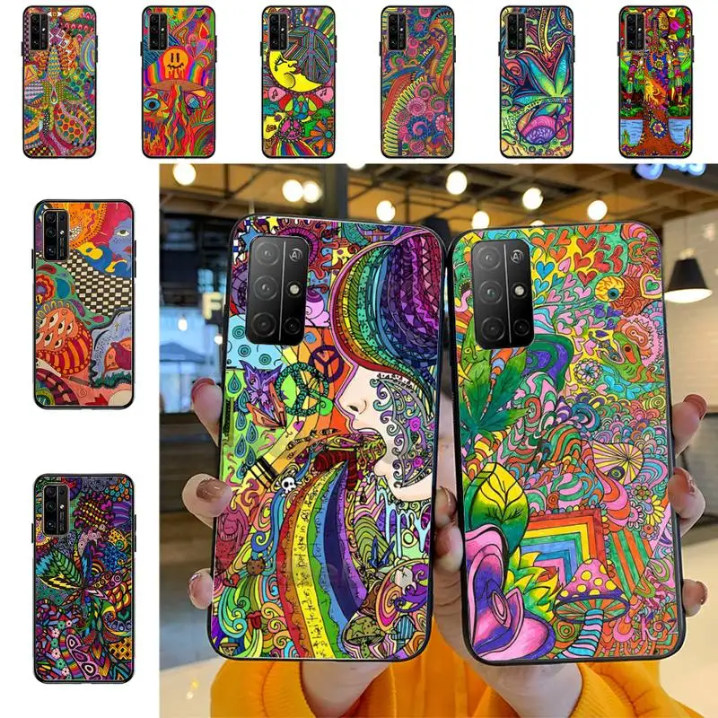 

Colourful Psychedelic Trippy Art Phone Case For Huawei Honor 10Lite 10i 20 8x 10 Funda for Honor9lite 9xpro Coque