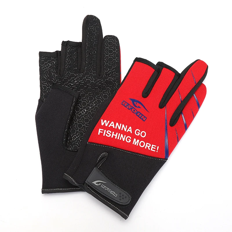 Профессиональные перчатки RYOJIN для рыбалки с тремя пальцами теплые