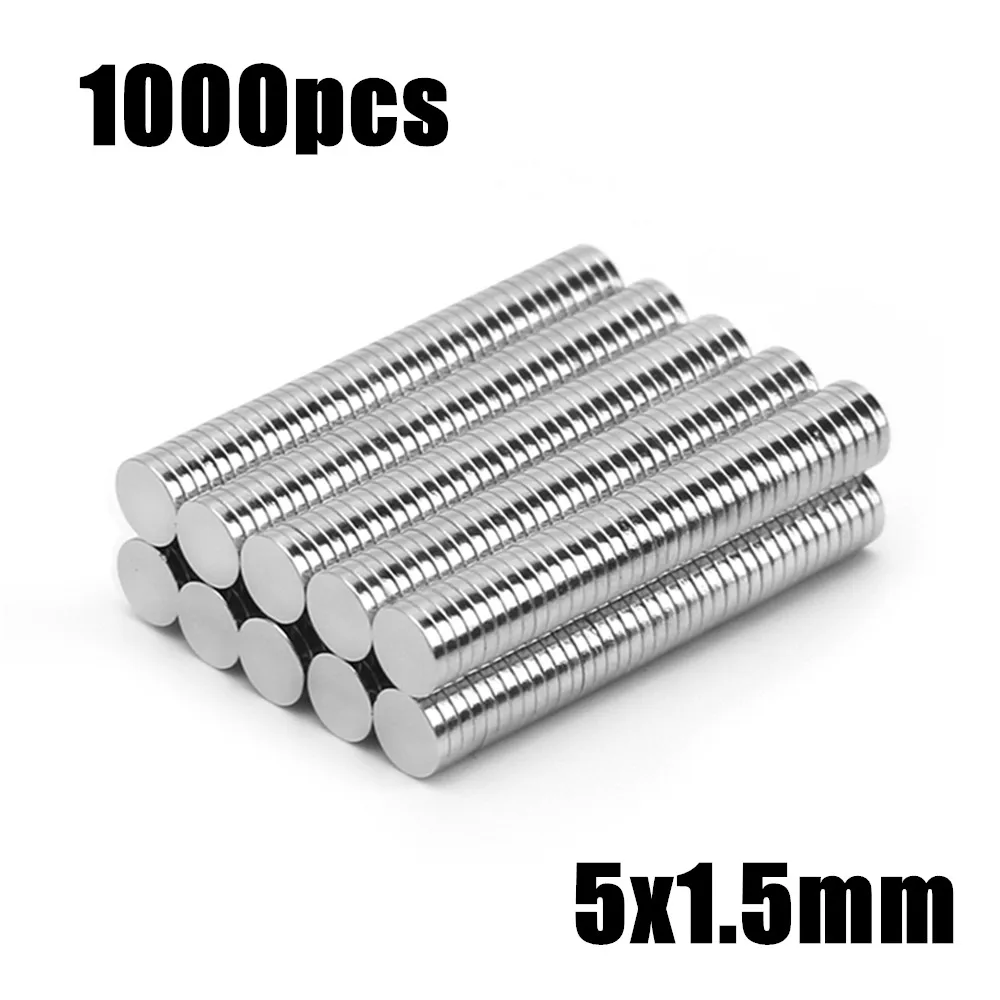 

Супермощные Небольшие Круглые неодимовые магниты NdFeB, диаметр 5*1000 мм, N35, редкоземельные магниты NdFeB, 1,5 шт., 5x1,5 мм