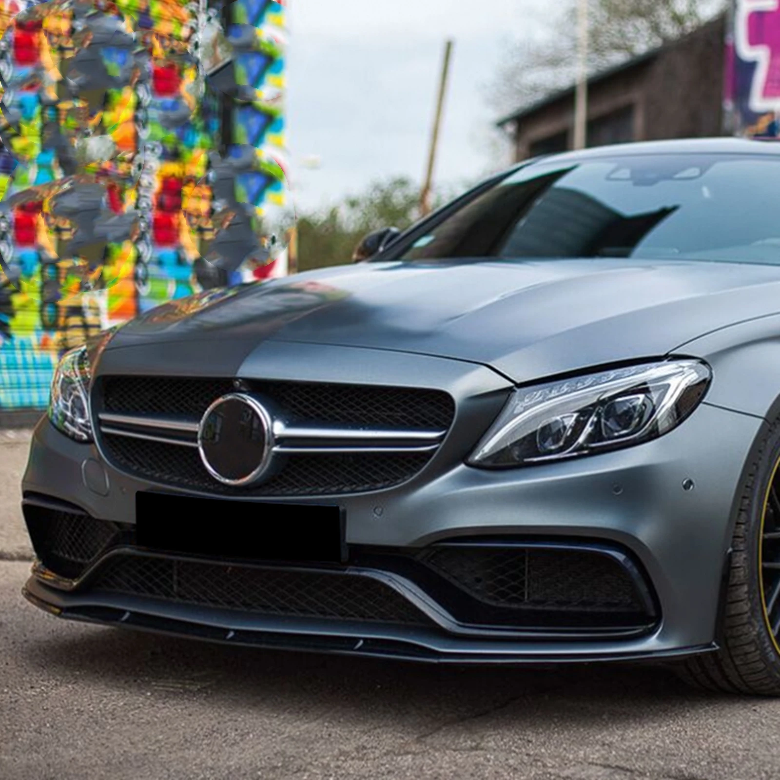 Спойлер на передний бампер для Mercedes-Benz C-Class W205 C205 S205 C63 C63s AMG 2015-2022 блеск губ