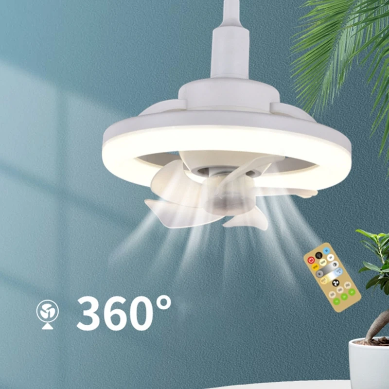 

Вращающаяся на 360 ° лампа-вентилятор E27, 5 лезвий, Современная фотолампа с держателем для кухни