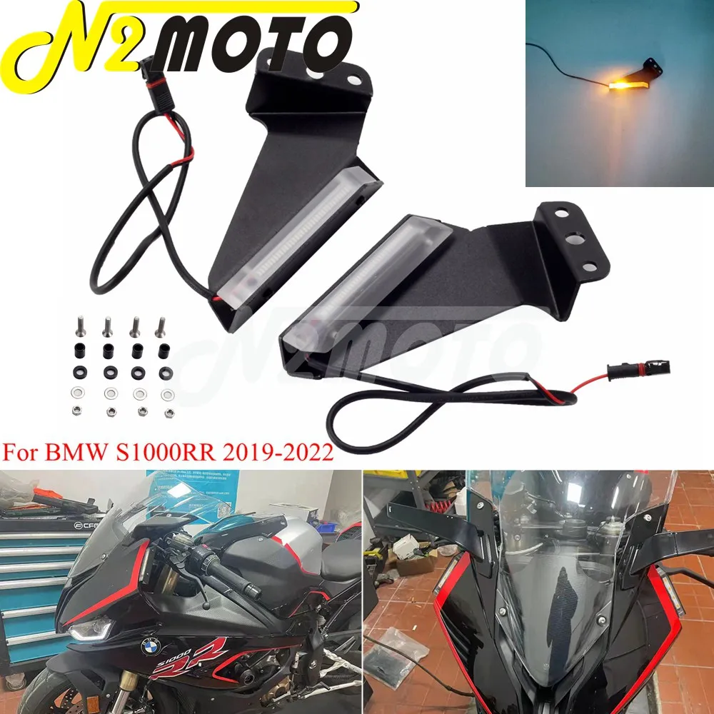 For BMW S1000 RR S1000RR Motorcycle Water Flowing Front LED Turn Signals Light Indicator Amber Flash Blinker 2019 2020 2021 2022