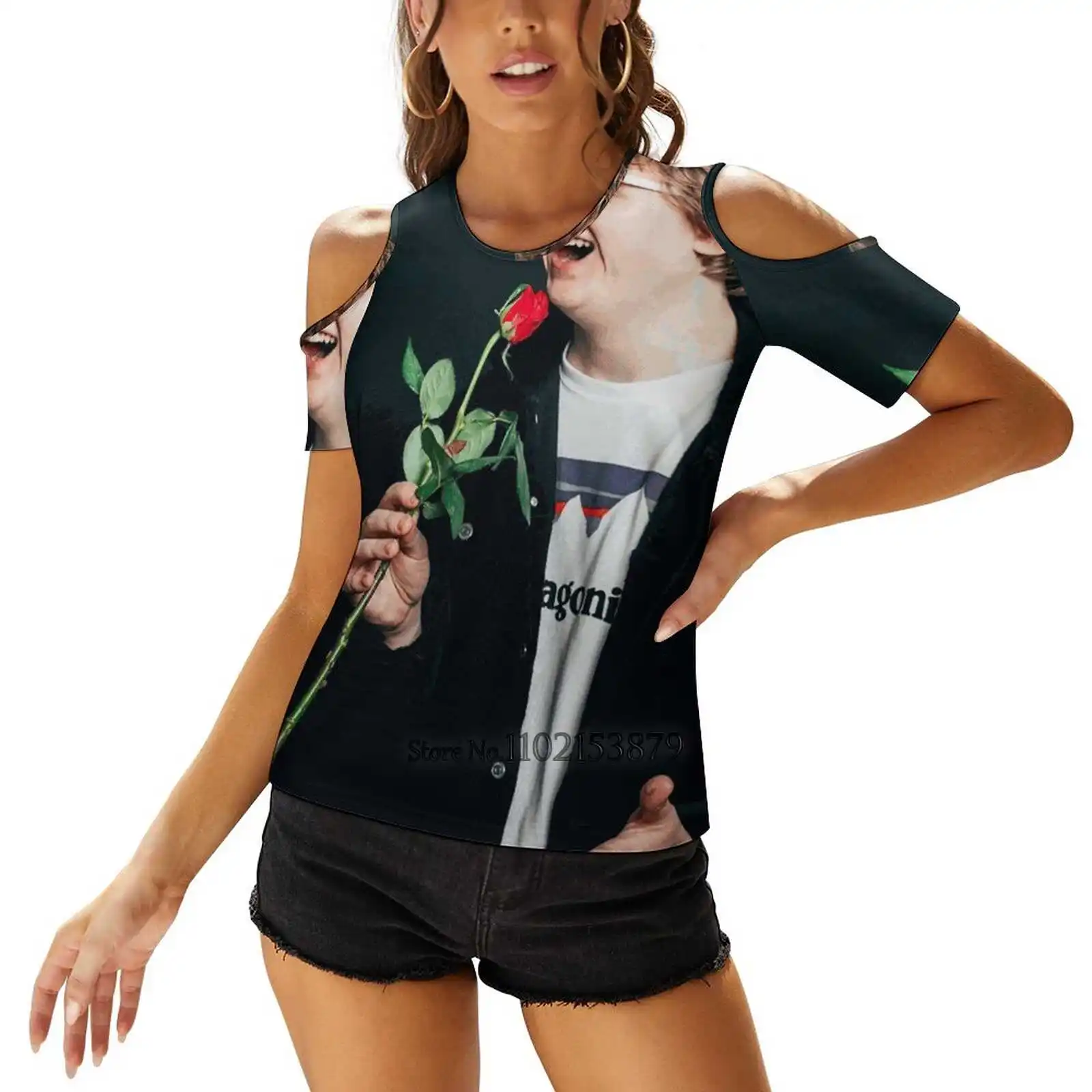 Забавная женская одежда Capaldi топы с V-образным вырезом футболка на молнии Женская