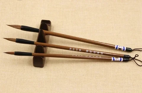Набор кистей для письма из традиционного китайского бамбука, набор из 3 предметов для обучения каллиграфии, ручка для рисования, школьные принадлежности, Канцтовары