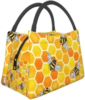 bees and honeycomb lunch bag portable large insulation tote cooler cooling box