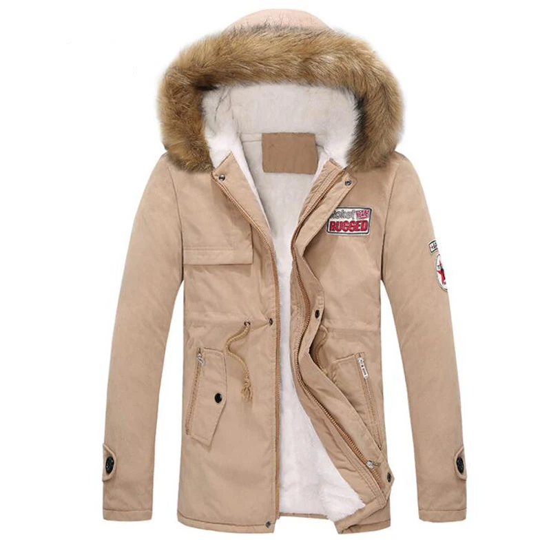 Covrlge Men Parka Coat 2018 Men's Warm Winter Jacket Men Slim Thicken Fur Hooded  Style Padded Male Hooded Coats S-4XL MWM066