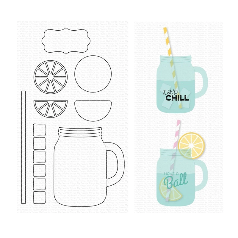 

January 2023 New Mason Jar Mug Valentine's Day Metal Cutting Dies Scrapbooking for Paper Making Embossing Frames Card Set